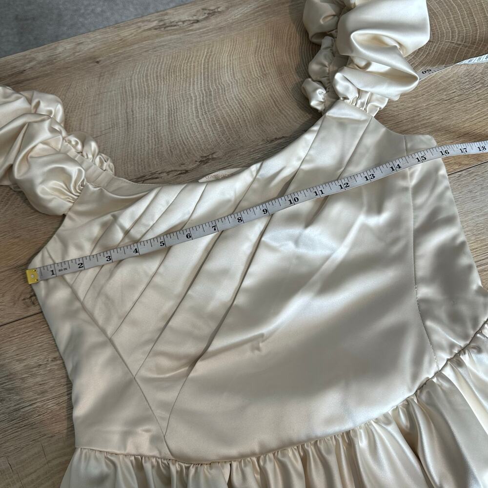 LoveShackFancy Cailey Off the Shoulder Cream Dress 4 - Picture 8 of 15